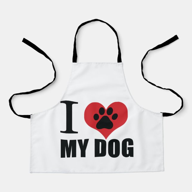 I love my dog throw pillow apron (Front)