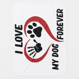 I love my dog throw pillow baby blanket