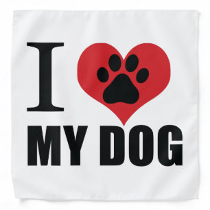 I love my dog throw pillow bandana