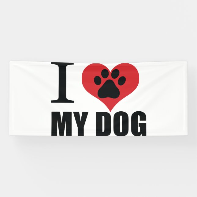 I love my dog throw pillow banner (Horizontal)