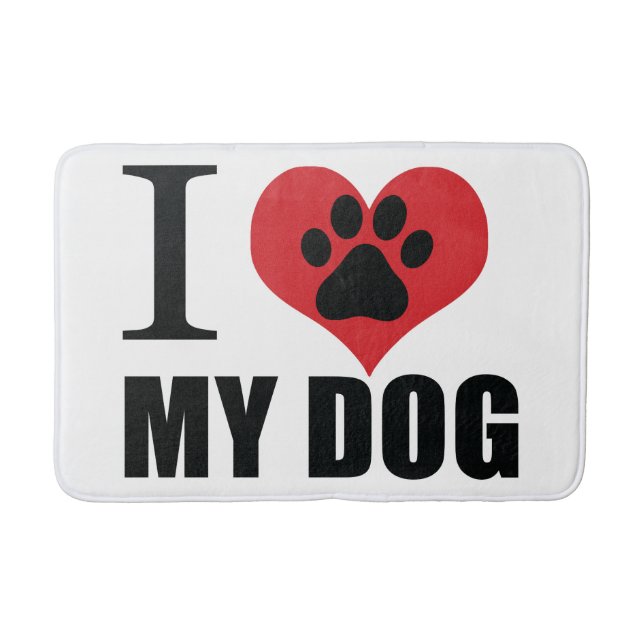 I love my dog throw pillow bath mat (Front)