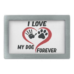 I love my dog throw pillow belt buckle