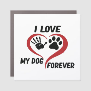 I love my dog throw pillow car magnet