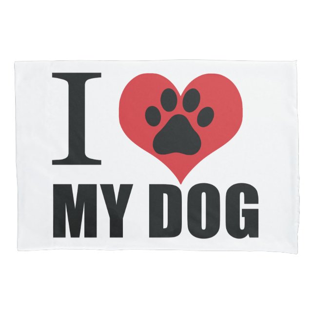I love my dog throw pillow case (Front)