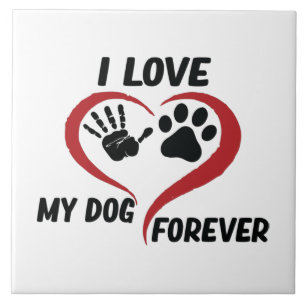 I love my dog throw pillow ceramic tile