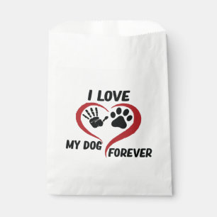 I love my dog throw pillow favor bag