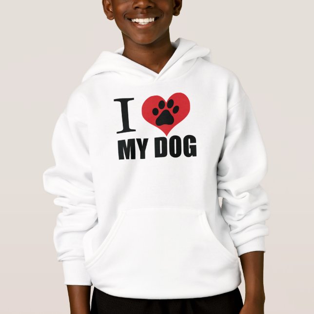 I love my dog throw pillow hoodie (Front)