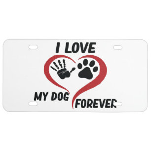 I love my dog throw pillow license plate