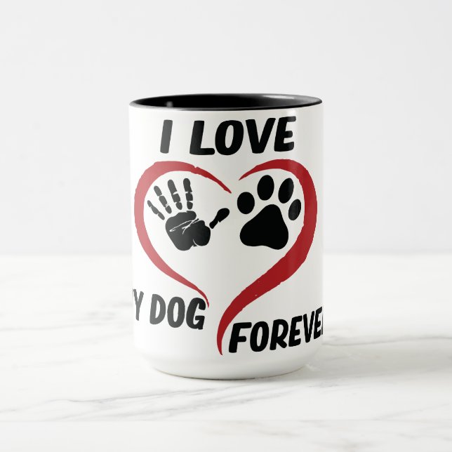 I love my dog throw pillow mug (Center)