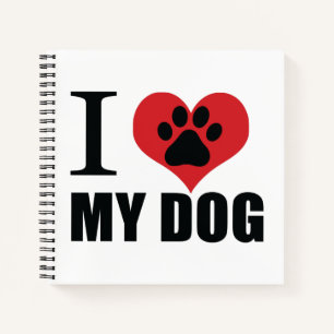 I love my dog throw pillow notebook