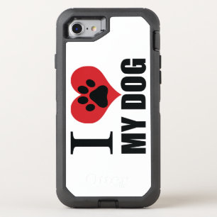I love my dog throw pillow OtterBox defender iPhone SE/8/7 case