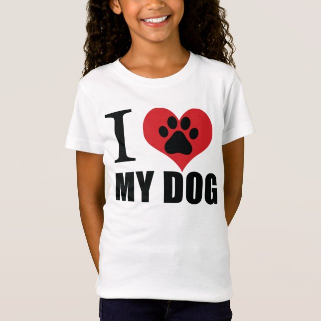 I love my dog throw pillow T-Shirt (Front)