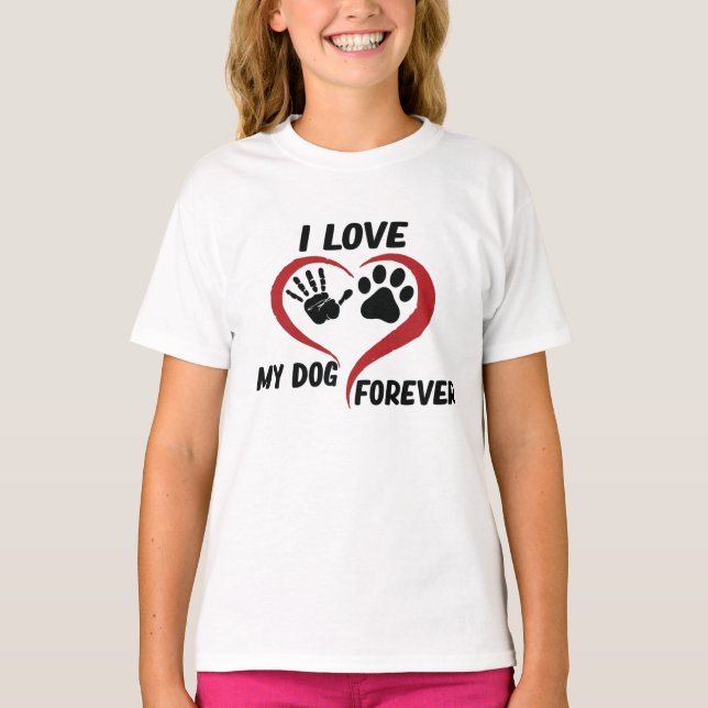 I love my dog throw pillow T-Shirt (Front)