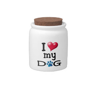 I Love My Dog Treat Jar