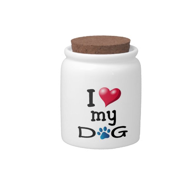 I Love My Dog Treat Jar (Front)