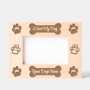 I Love My Dog With Their Name Engraved Frames