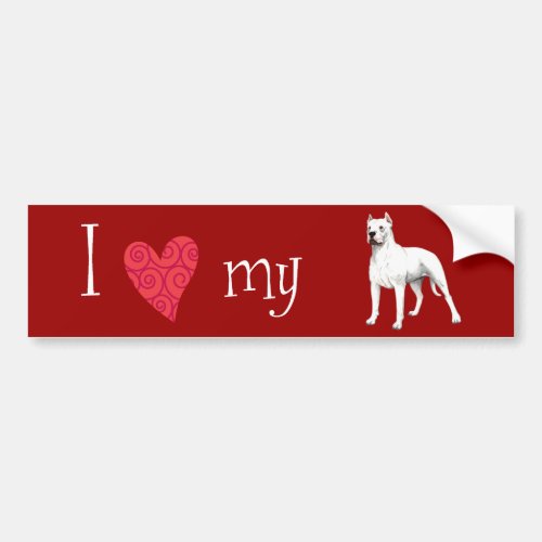 I Love my Dogo Argentino Bumper Sticker