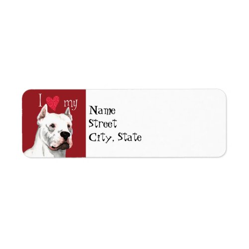 I Love my Dogo Argentino Label