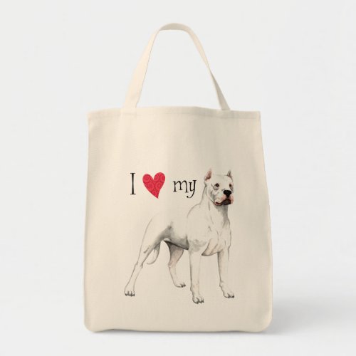 I Love my Dogo Argentino Tote Bag