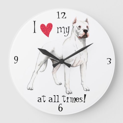 I Love my Dogo Large Clock