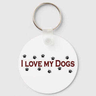 I Love My Dogs Keychain