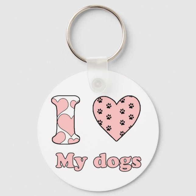 I love My dogs Keychain (Front)