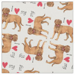I Love my Dogue de Bordeaux Fabric