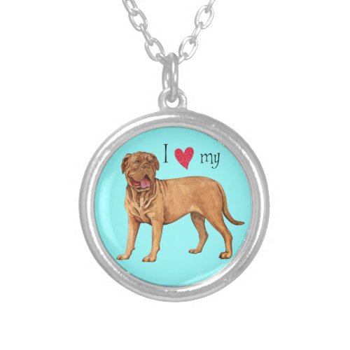 I Love my Dogue de Bordeaux Silver Plated Necklace