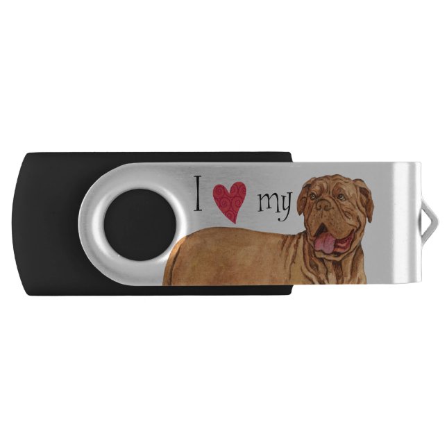 I Love my Dogue de Bordeaux USB Flash Drive (Front)