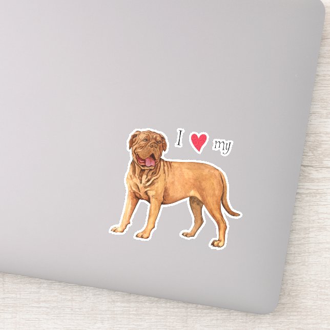 I Love my Dogue de Bordeaux Vinyl Sticker (Detail)