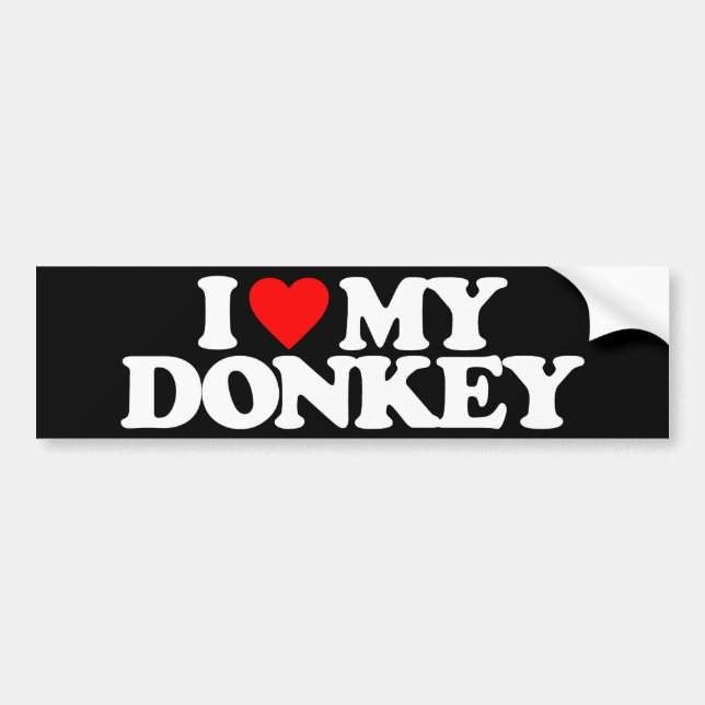 I LOVE MY DONKEY BUMPER STICKER (Front)