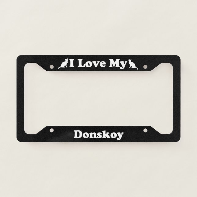 I Love My Donskoy Cat License Plate Frame (Front)