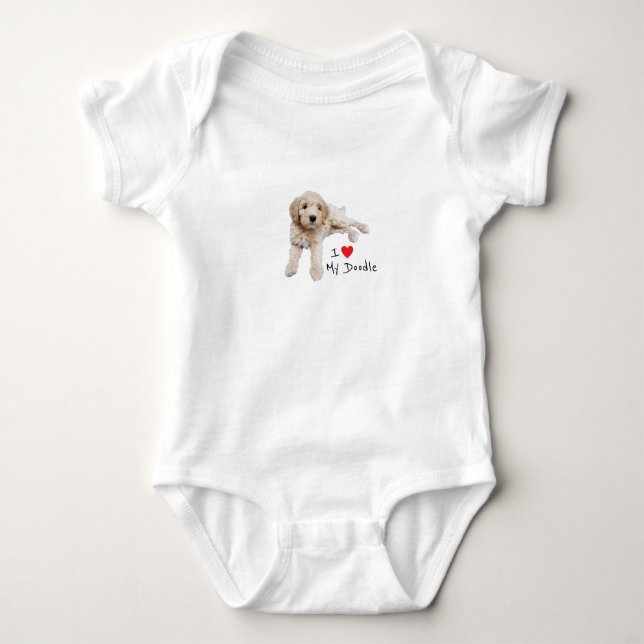 I Love My Doodle Baby Clothing Baby Bodysuit (Front)