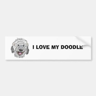I love my doodle bumper sticker