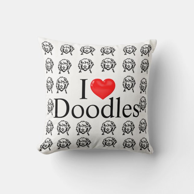 I LOVE MY DOODLE LABRA GOLDEN DOODLE DOG PILLOW (Front)