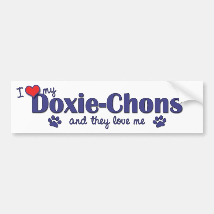 I Love My Doxie Chons (Multiple Dogs) Bumper Stickers