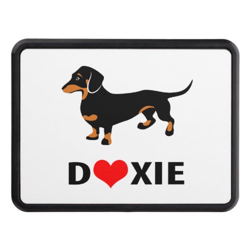 I Love My Doxie Dog _ Cute Dachshund with Heart Tow Hitch Cover