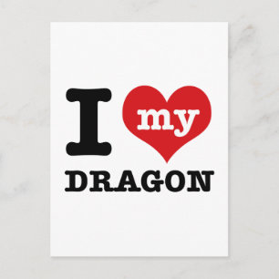 I Love my dragon Postcard