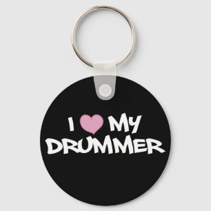 I Love My Drummer Keychain