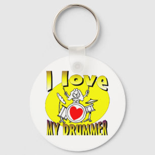I Love My Drummer Keychain