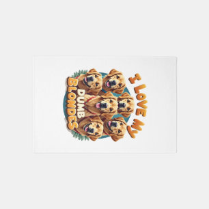I Love My Dumb Blonde Golden Retrievers Vintage Re Rug