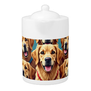 I Love My Dumb Blonde Golden Retrievers Vintage Re Teapot