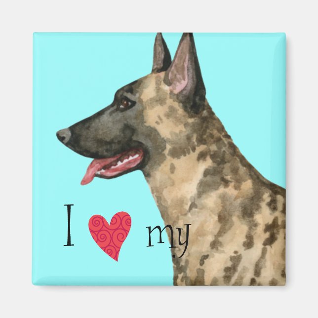 I Love my Dutch Shepherd Magnet (Front)