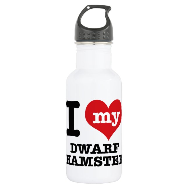 I Love my dwarf hamster Water Bottle (Front)
