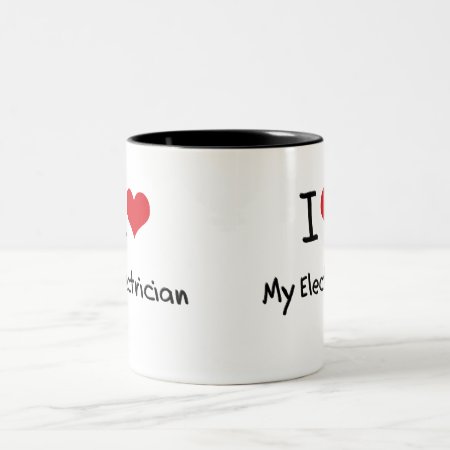 I Love My Electrician Two-tone Coffee Mug
