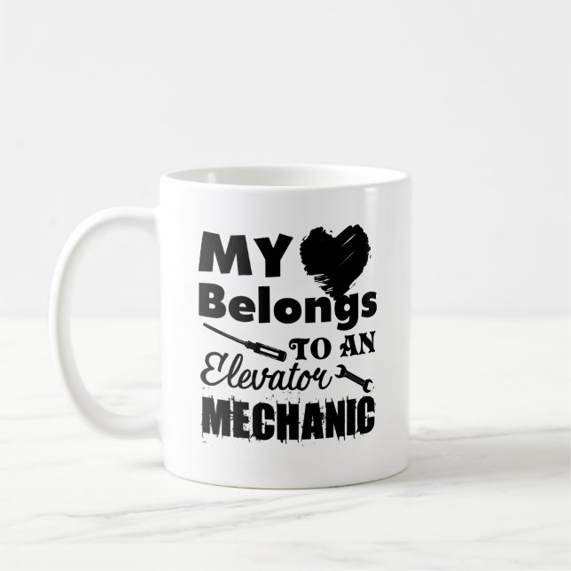 I Love My Elevator Mechanic Mug (Left)