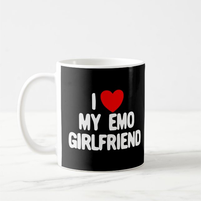 I Love My Emo Girlfriend Red Heart Emo Girlfriend  Coffee Mug (Left)