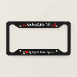 I Love My English Cocker Spaniel License Plate Frame