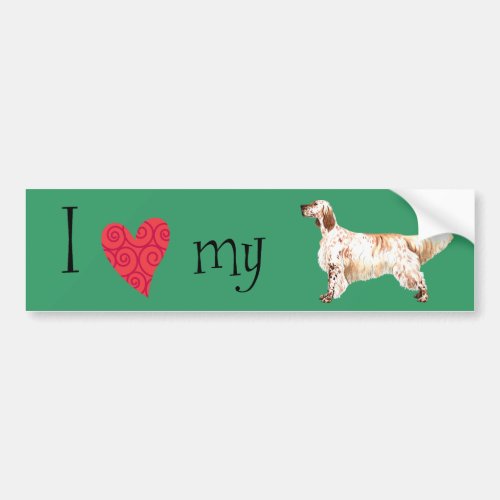 I Love my English Setter Bumper Sticker