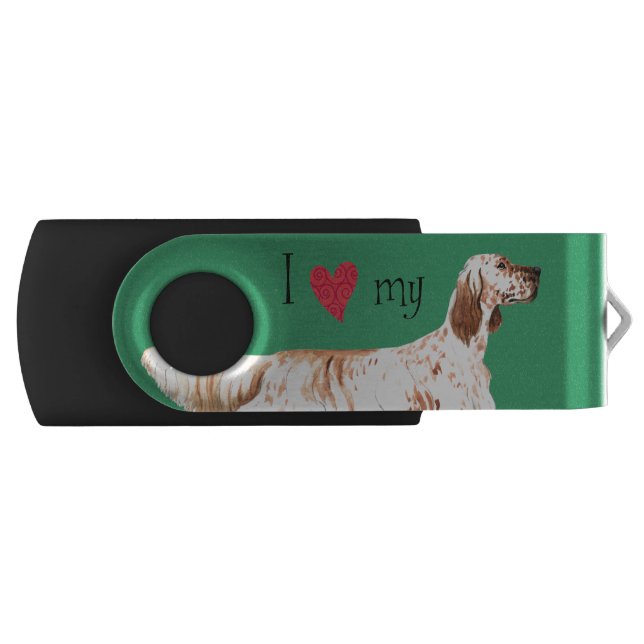 I Love my English Setter Flash Drive (Front)
